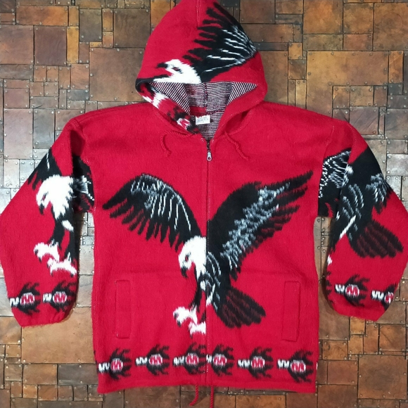 Store Close Mid Of Nov!! ⛓Yari Artesanias eagle red wool jacket⛓ - Picture 1 of 6